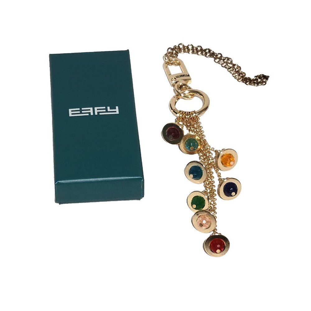 Effy Multicolor Gold-Tone Gemstone Dangle Keychain Charm